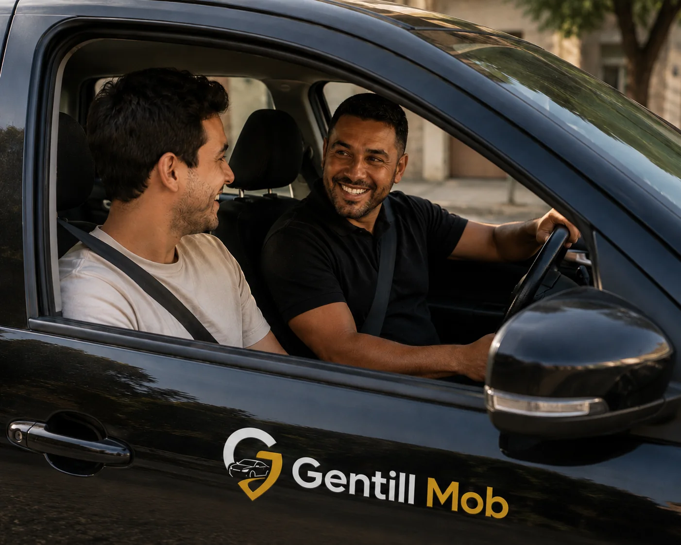 Atendimento positivo no interior do carro parceiro